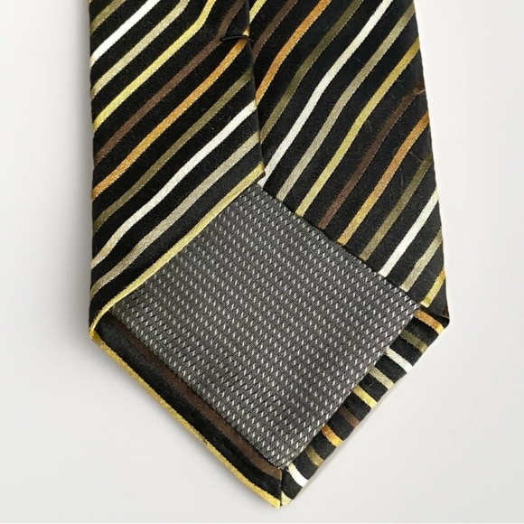 VALERIO GARATI Vivid Striped Pure Silk Handmade Neck Tie Classic Statement Piece - Picture 3 of 6